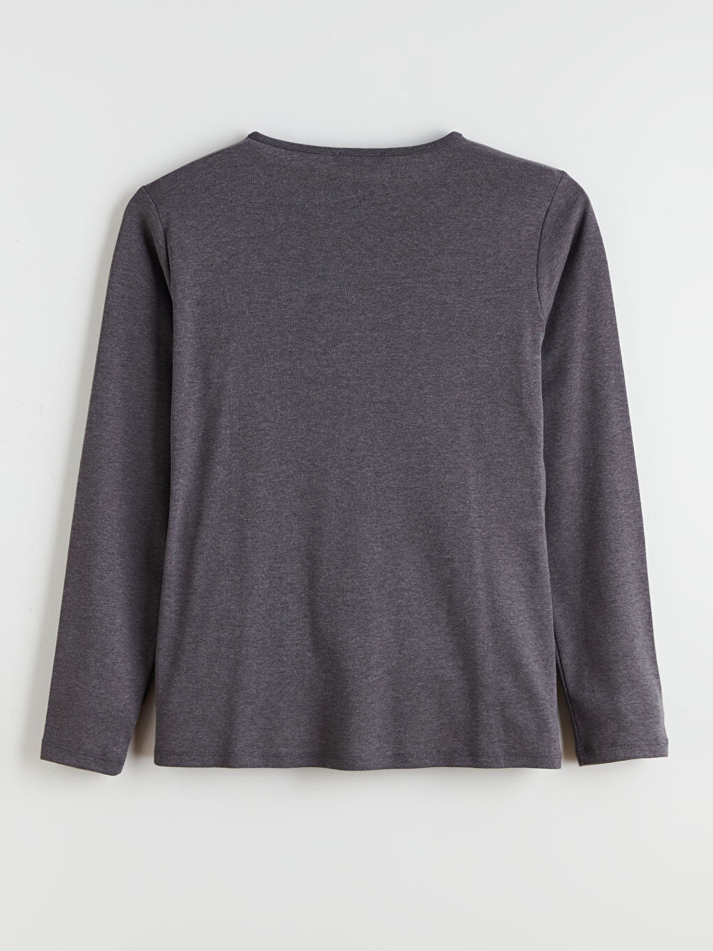 Antrasit Bisiklet Yaka Kadın Tişört-3