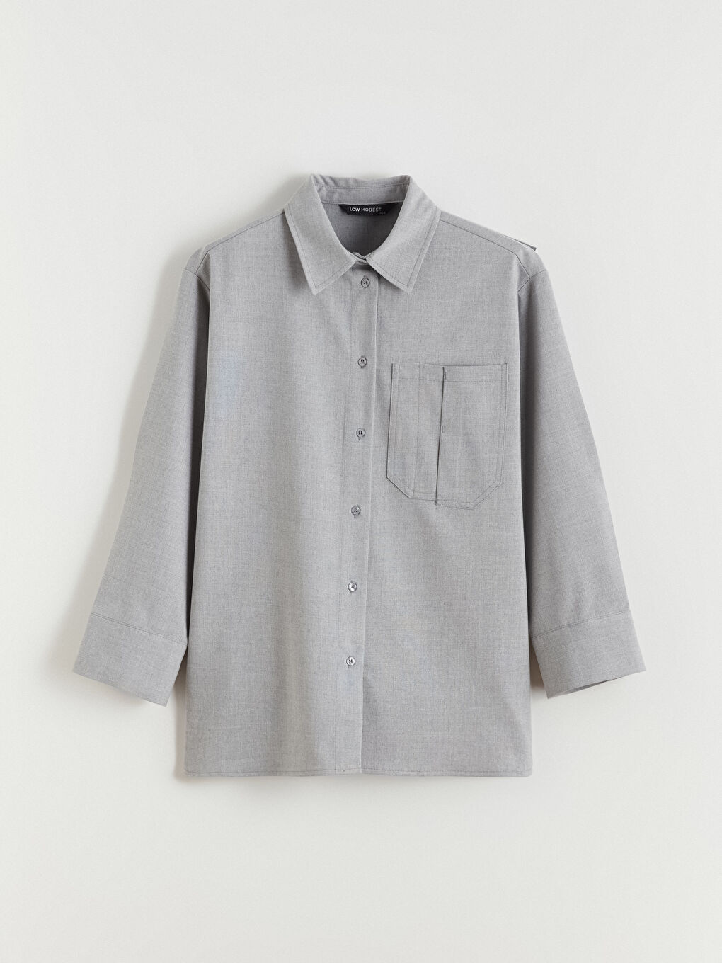 Gri Oversize Kadın Gömlek Tunik-4