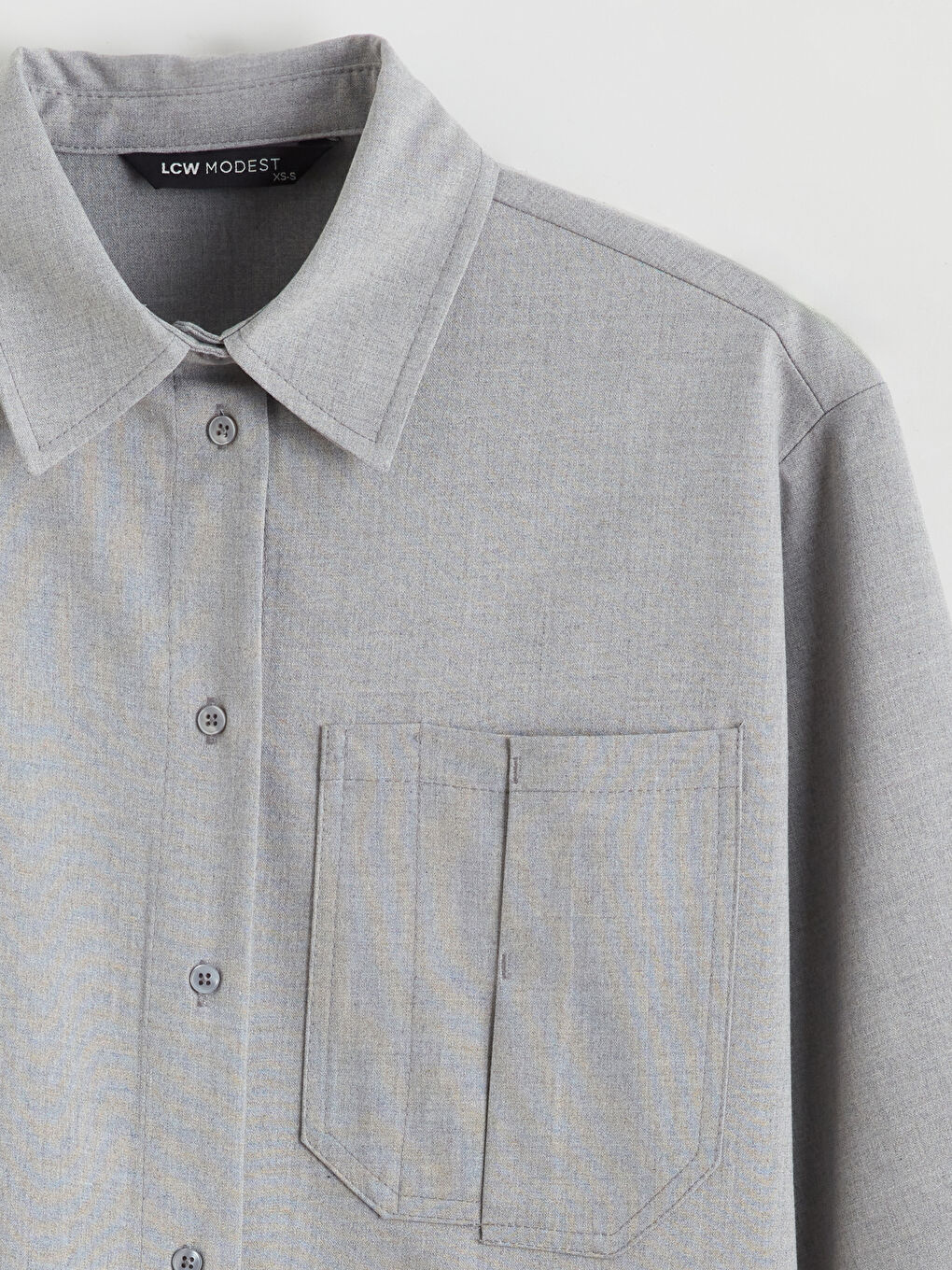 Gri Oversize Kadın Gömlek Tunik-5