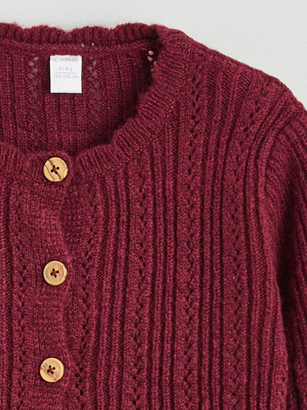 Kardigan za devojčice sa okruglim izrezom i dugim rukavima-1