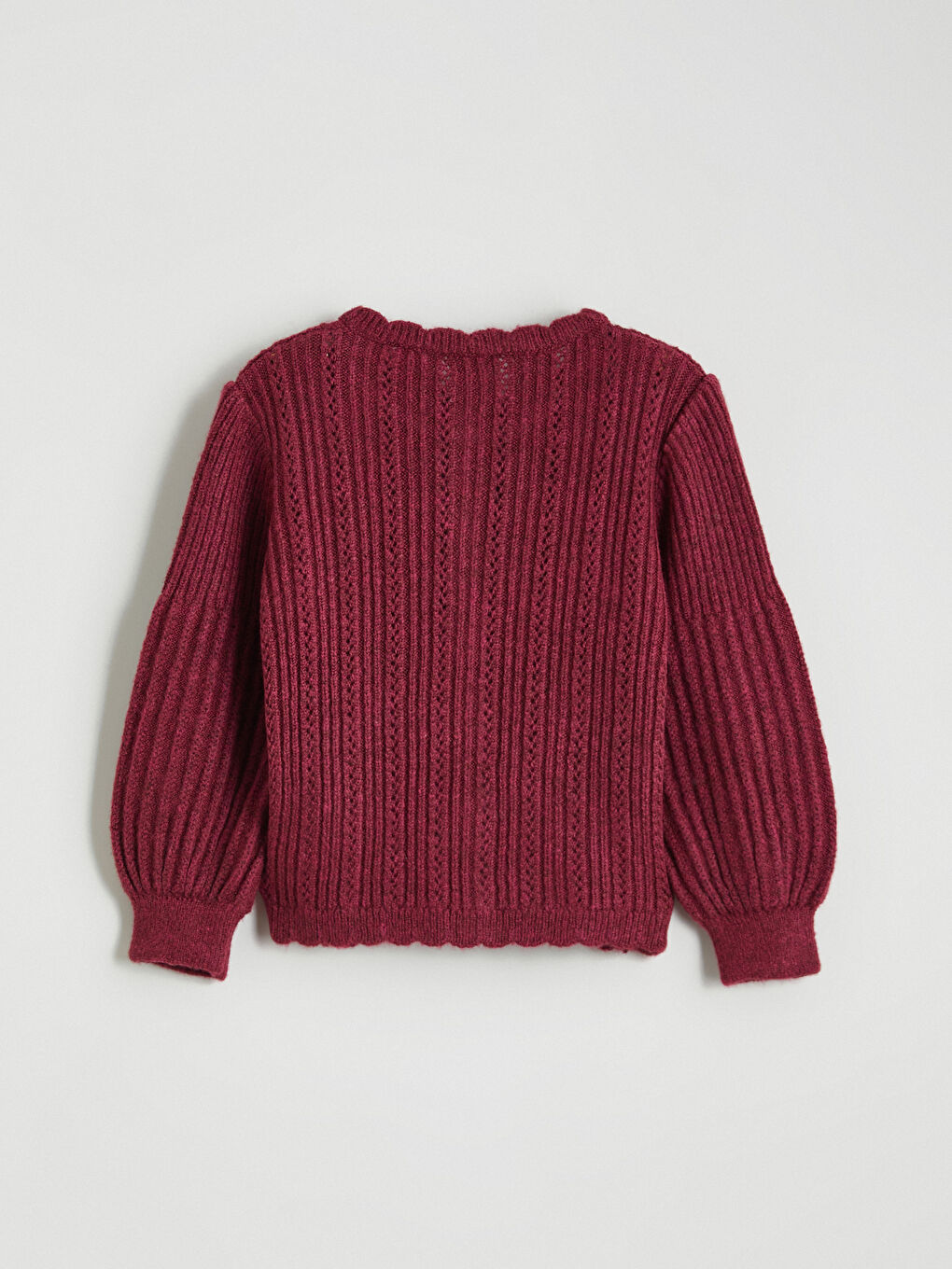 Kardigan za devojčice sa okruglim izrezom i dugim rukavima-2