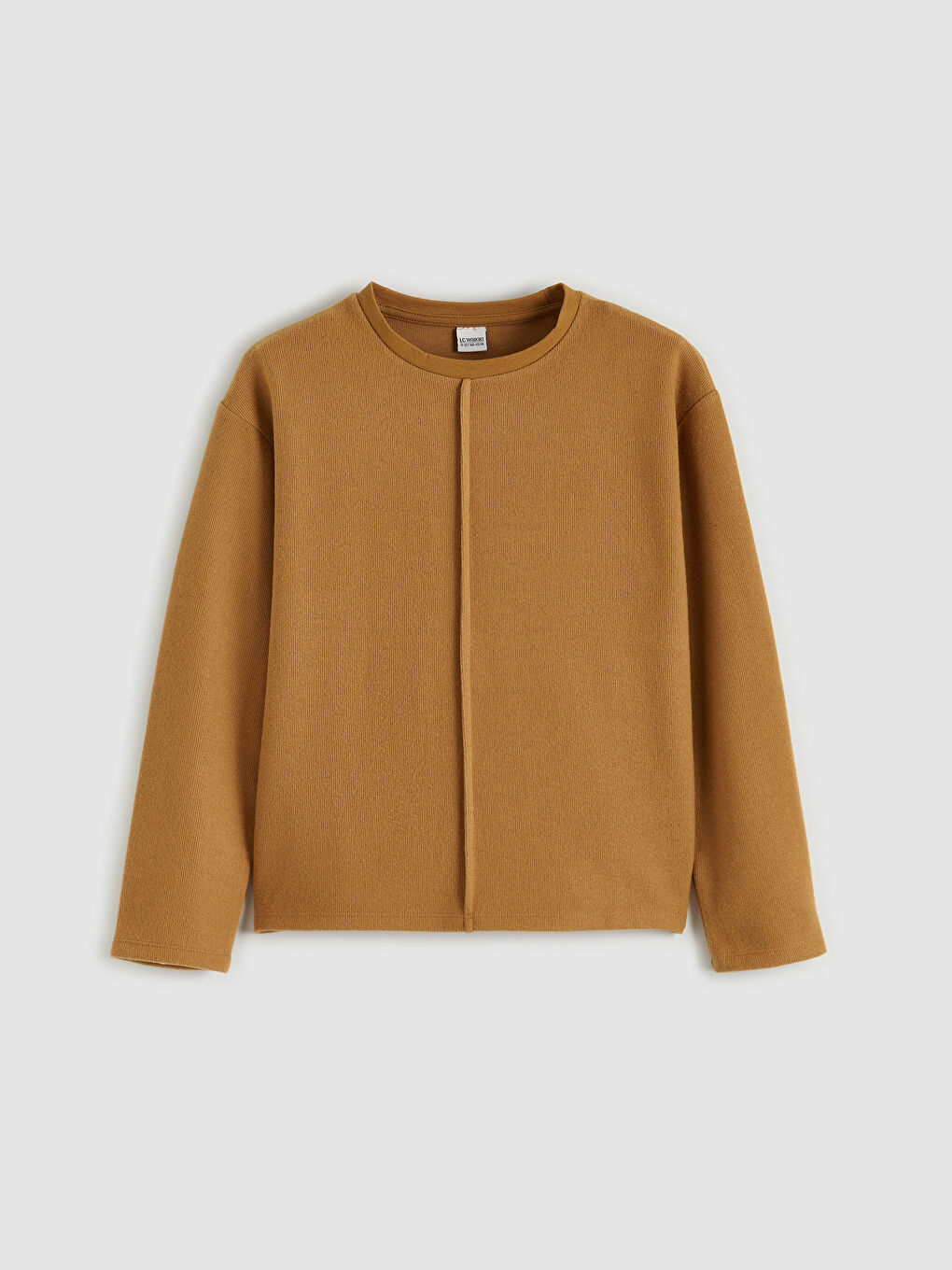 Kahverengi Bisiklet Yaka Kız Çocuk Tişört