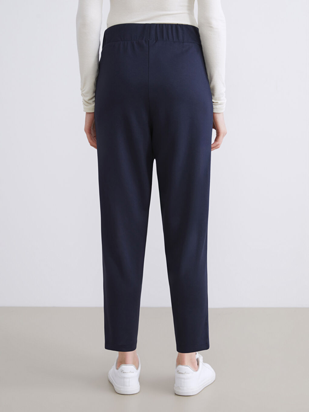 Lacivert Beli Lastikli Kadın Eşofman Altı-4