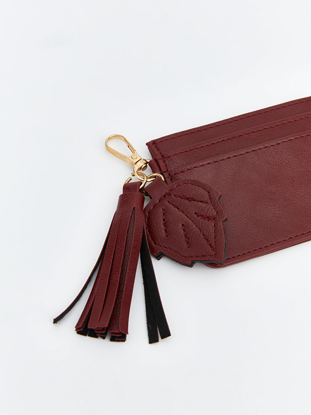 Bordo Deri Görünümlü Kadın Kartlık-2