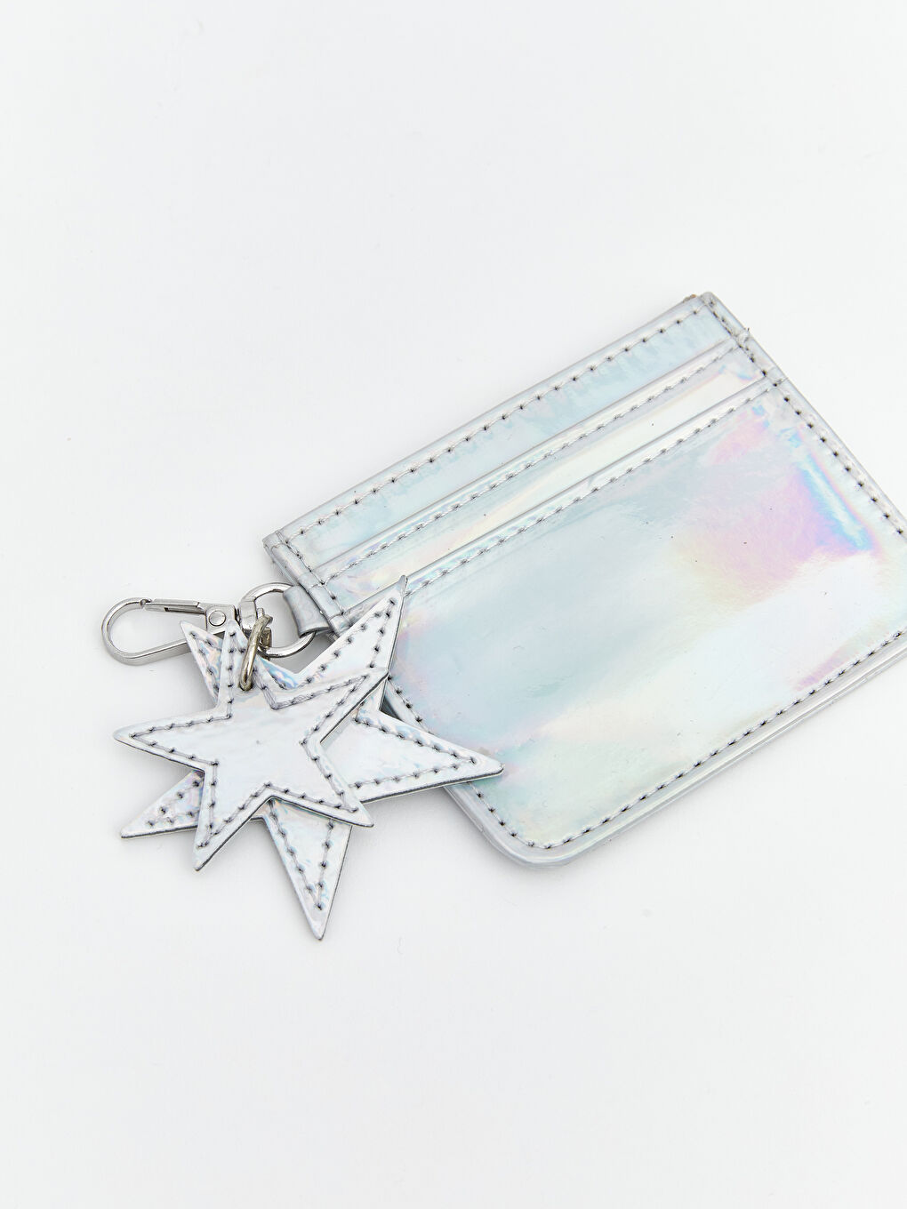 Gri Parlak Deri Görünümlü Kadın Kartlık-1