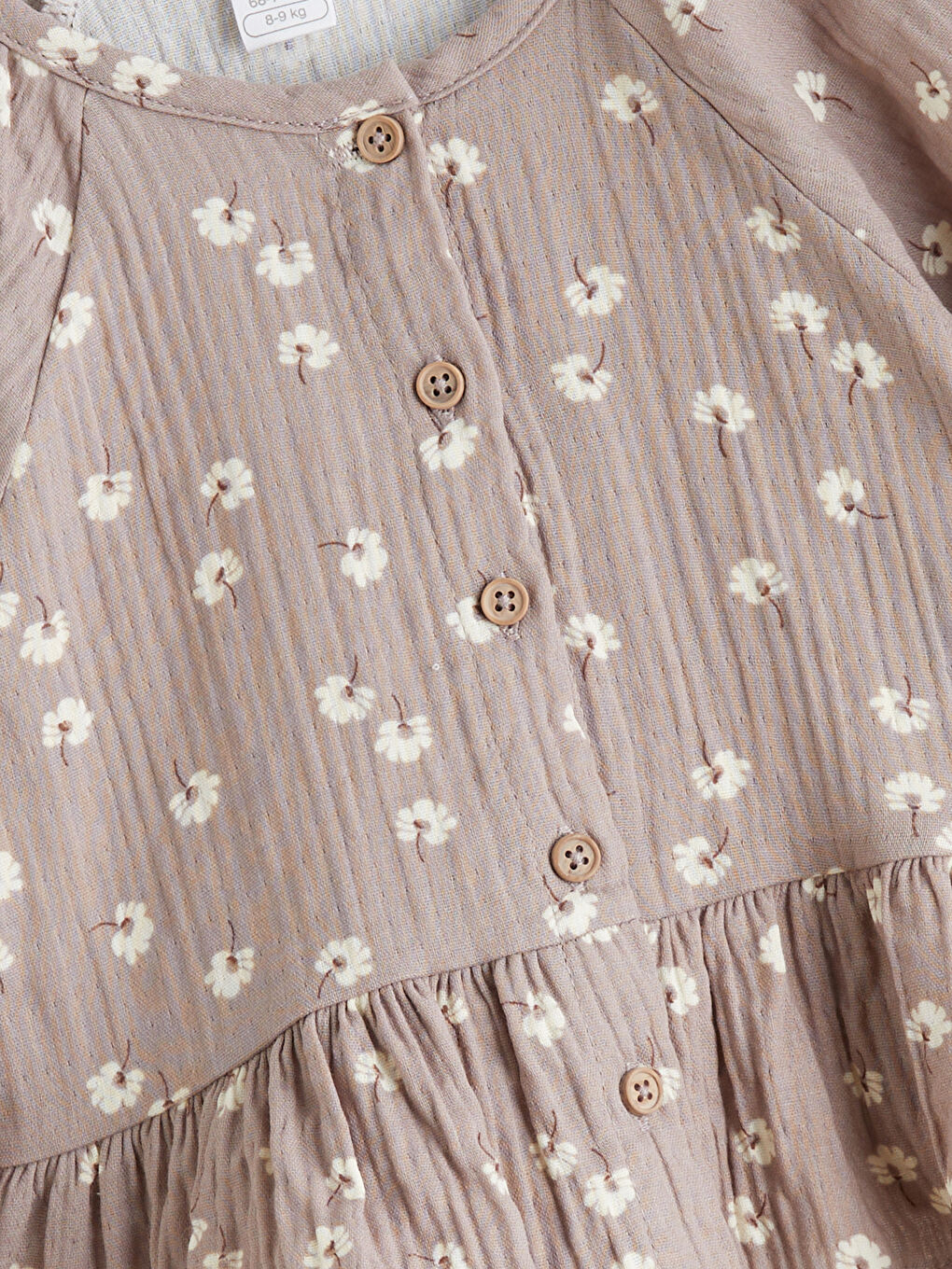 Kahverengi Bisiklet Yaka Kız Bebek Müslin Gömlek ve Pantolon-2