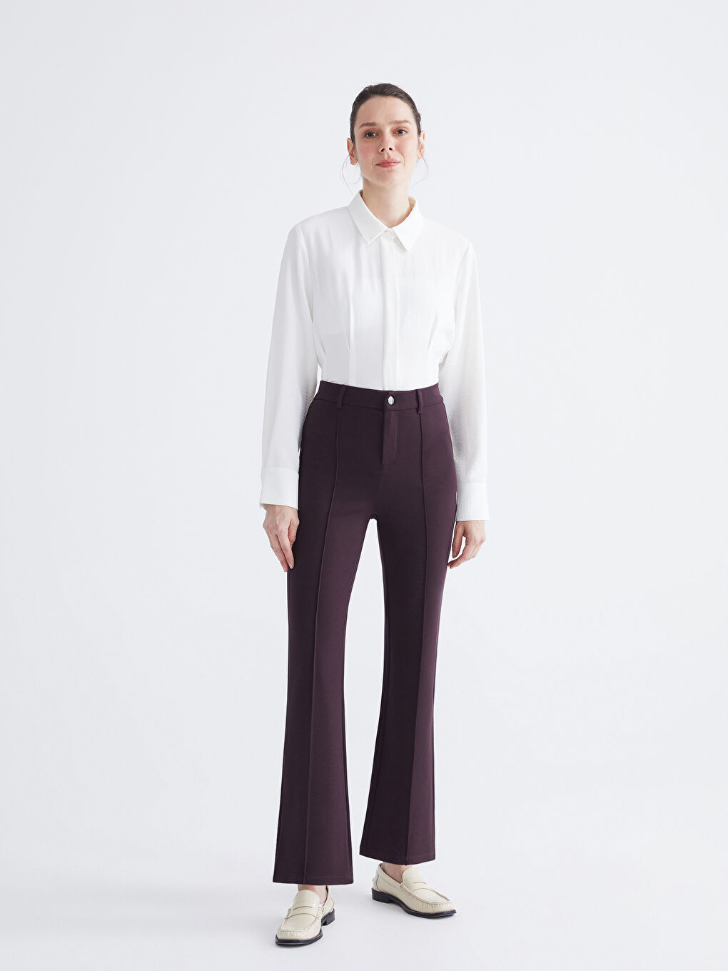 Schlank Geschnittene Damenhosen-1