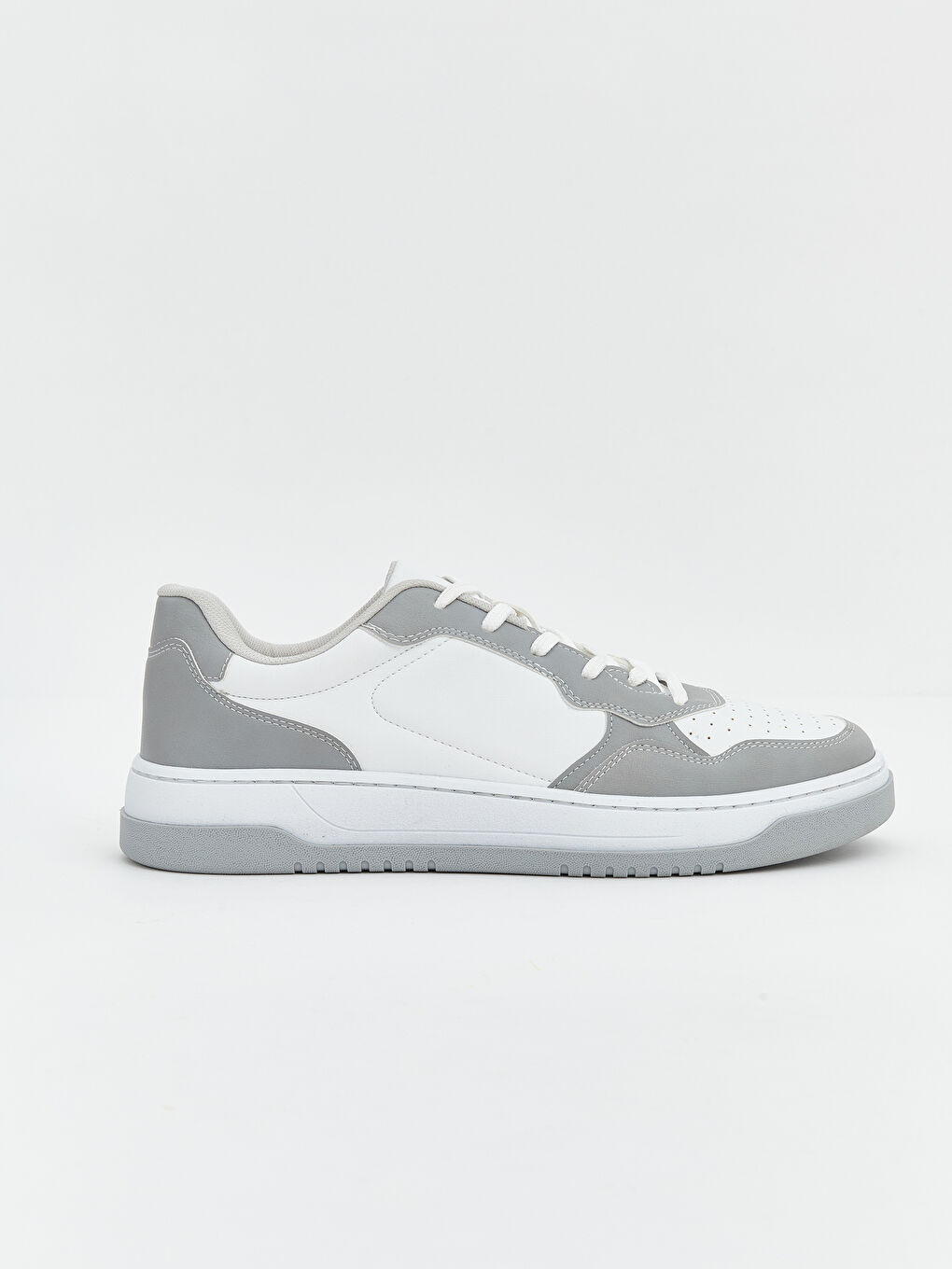 Gri Deri Görünümlü Erkek Spor Ayakkabı-1