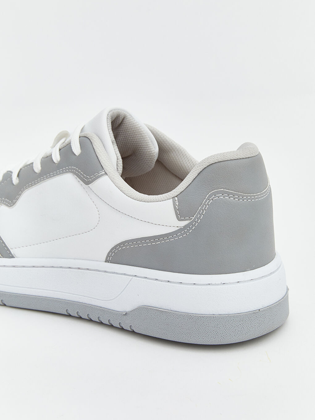 Gri Deri Görünümlü Erkek Spor Ayakkabı-4