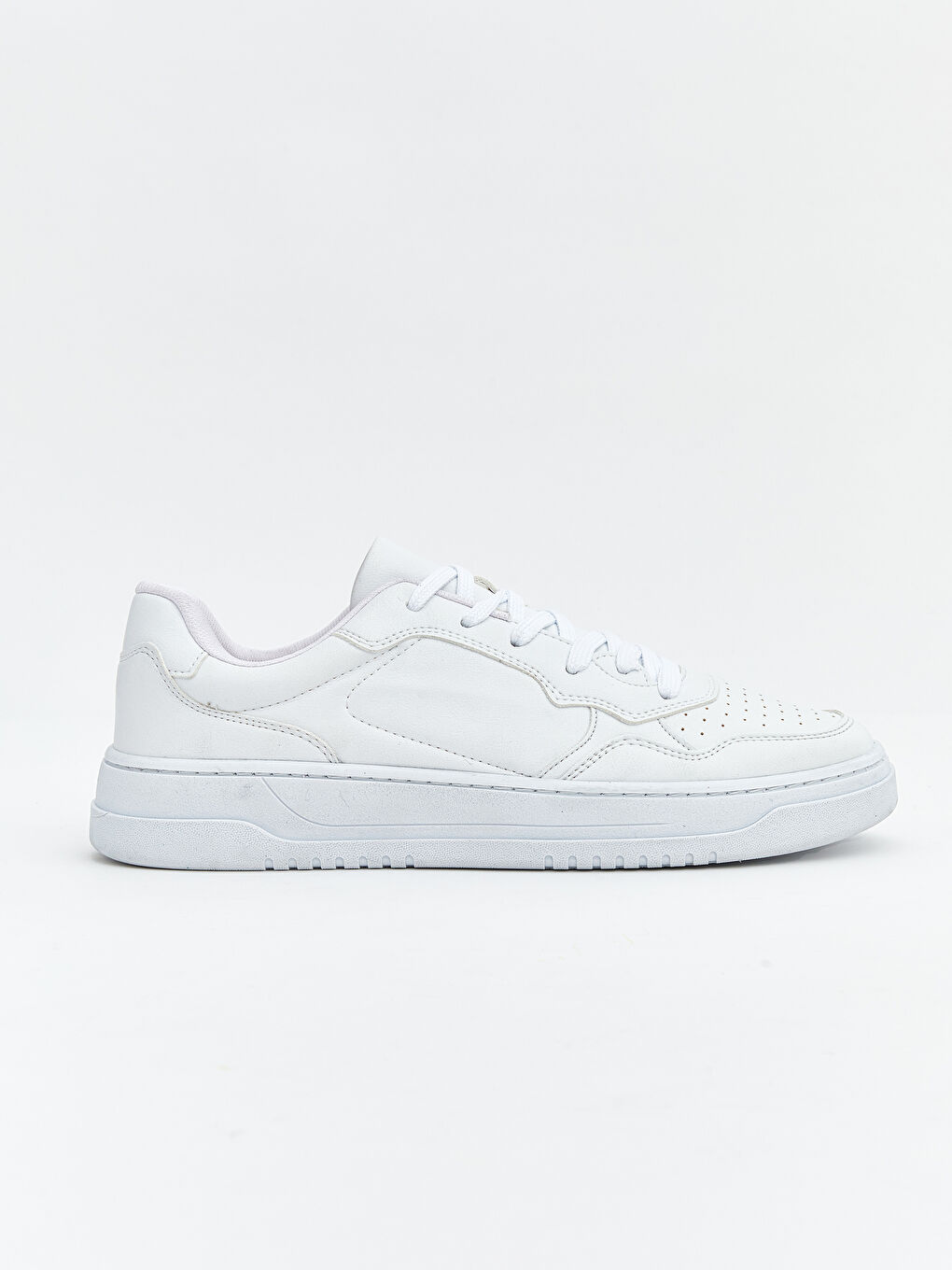 Beyaz Deri Görünümlü Erkek Spor Ayakkabı-1