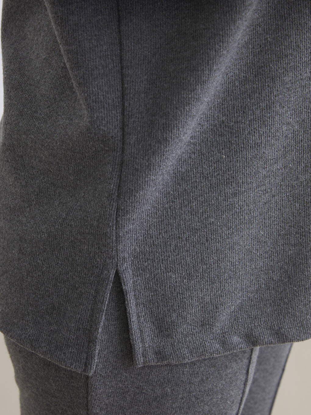 Antrasit Bisiklet Yaka Kadın Sweatshirt-2