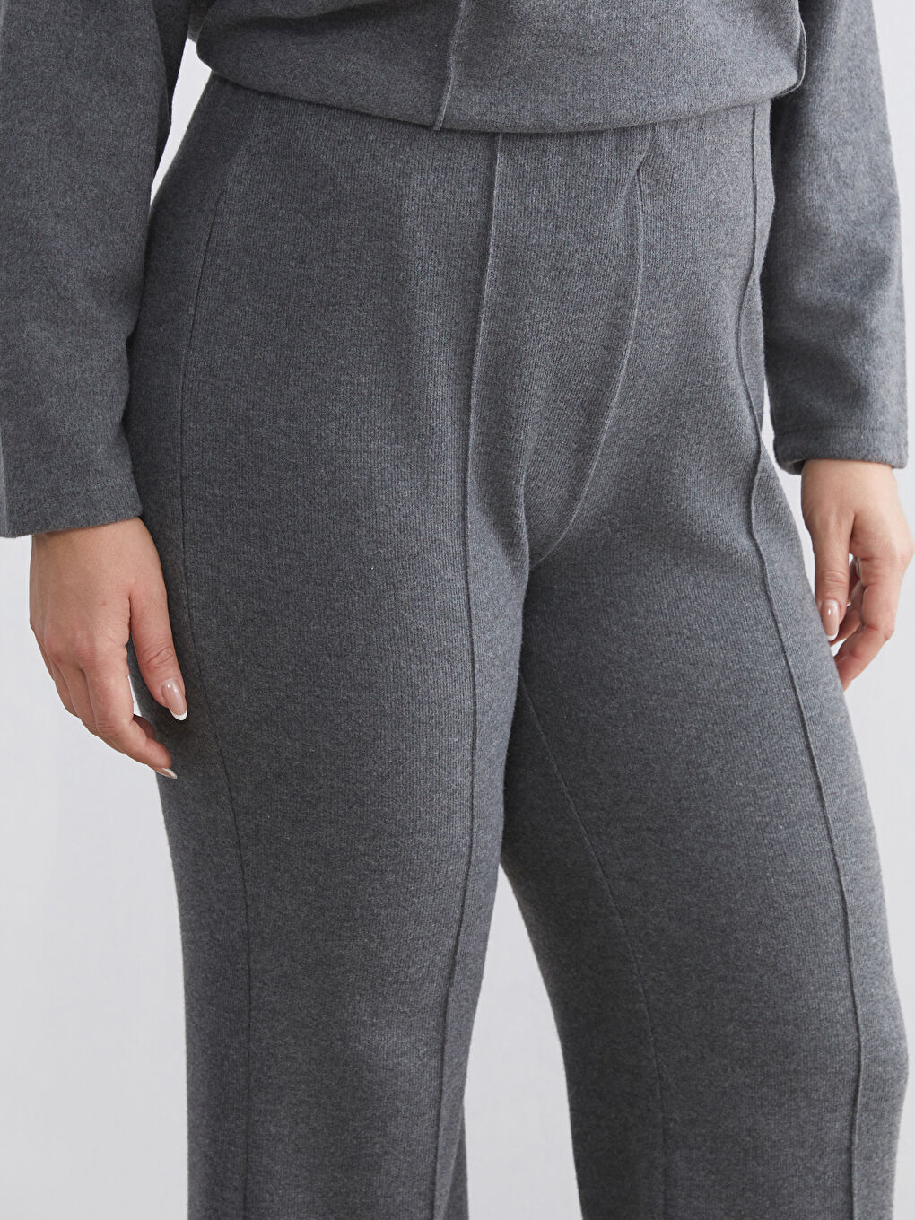 Antrasit Büyük Beden Beli Lastikli Kadın Eşofman Altı-4