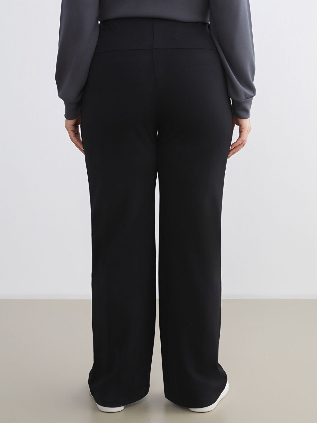 Siyah Beli Lastikli Karın Panelli Hamile Eşofman Altı-7