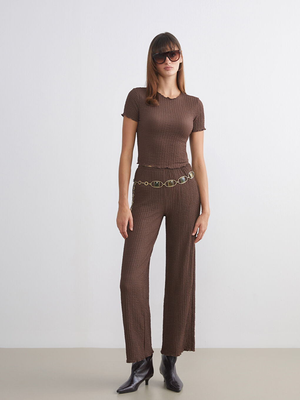 Crew Neck Textured Women's T-Shirt-1