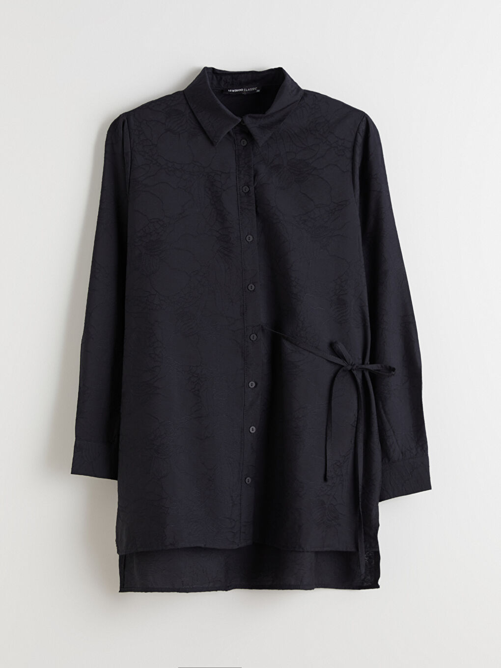 Women's Shirt Tunic with Tie Detail-4