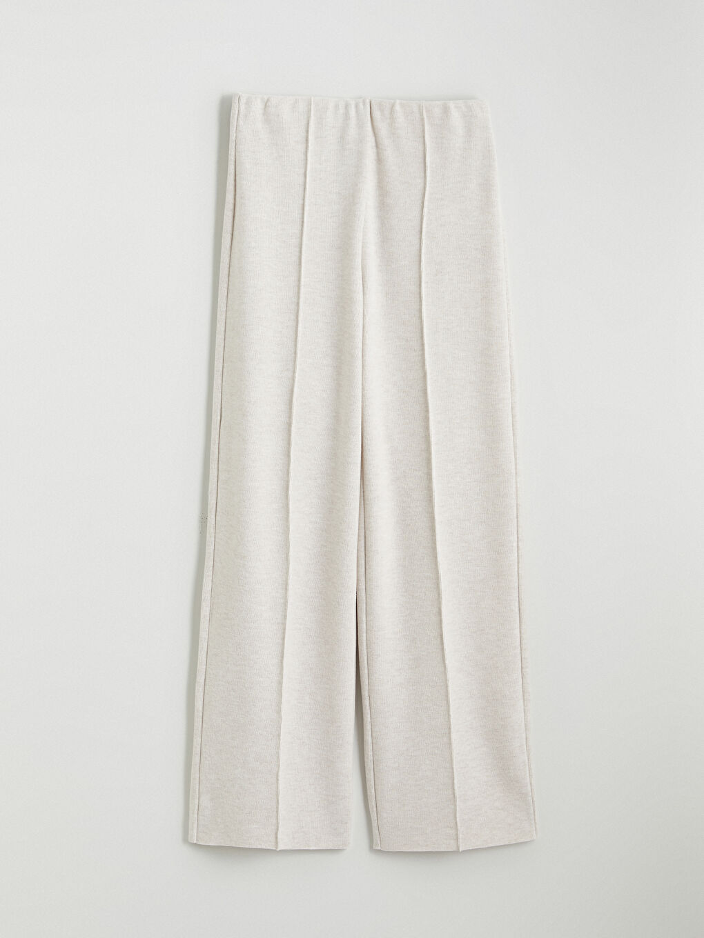 Bej Beli Lastikli Kadın Eşofman Altı-4