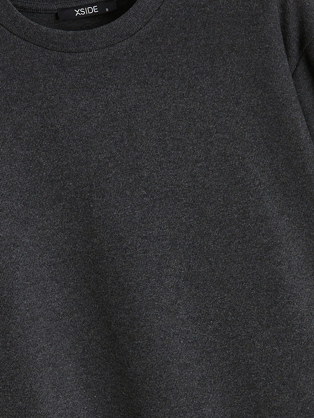 Antrasit Bisiklet Yaka Uzun Kollu Kadın Tişört-5