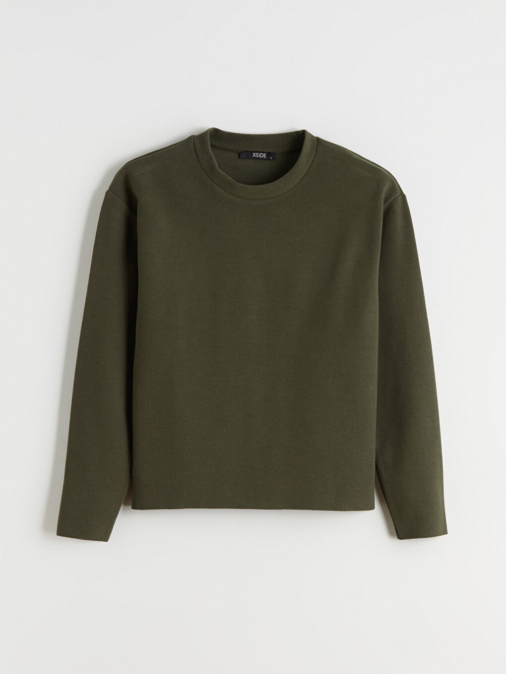 Yeşil Bisiklet Yaka Uzun Kollu Kadın Tişört-4