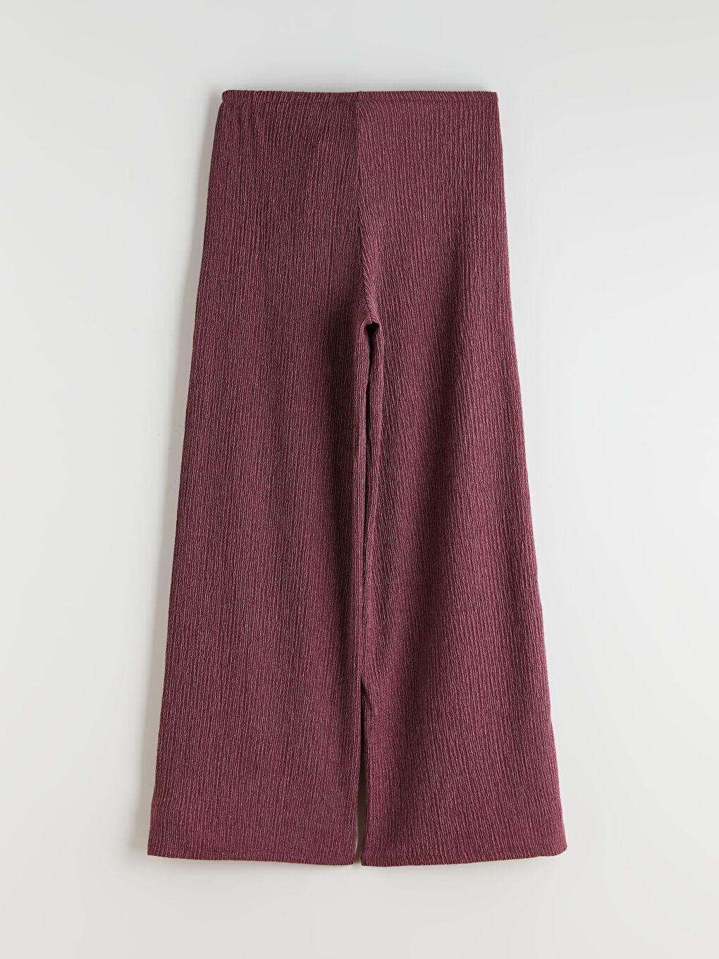 Elasticated Waist Textured Wide Leg Women's Trousers-5