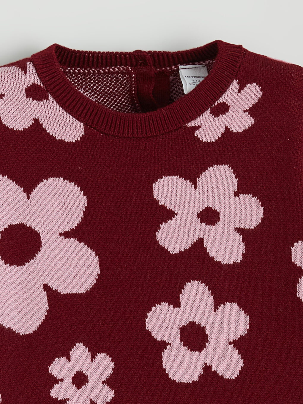 Момиче Бордо Пуловер -1