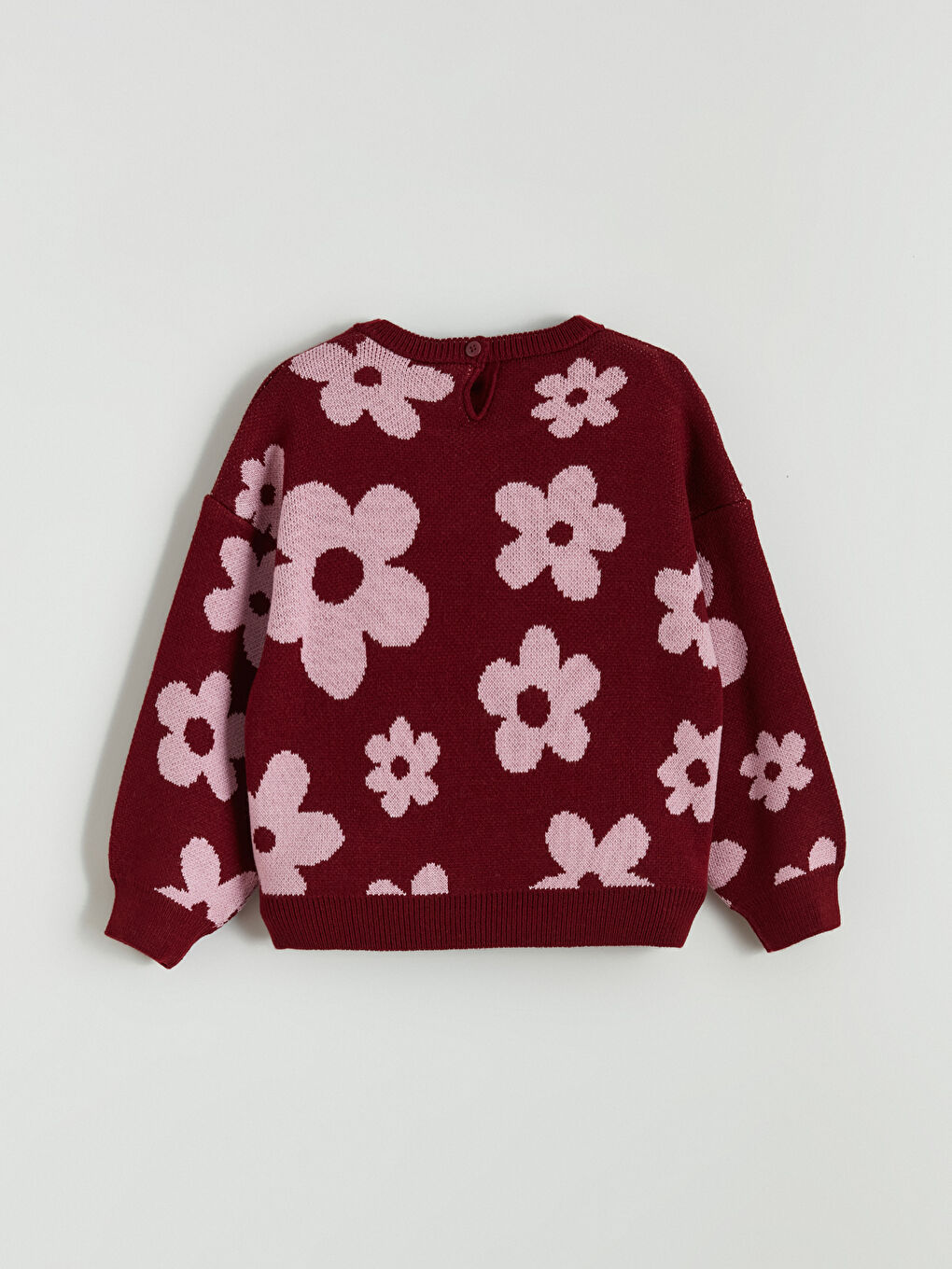 Момиче Бордо Пуловер -2