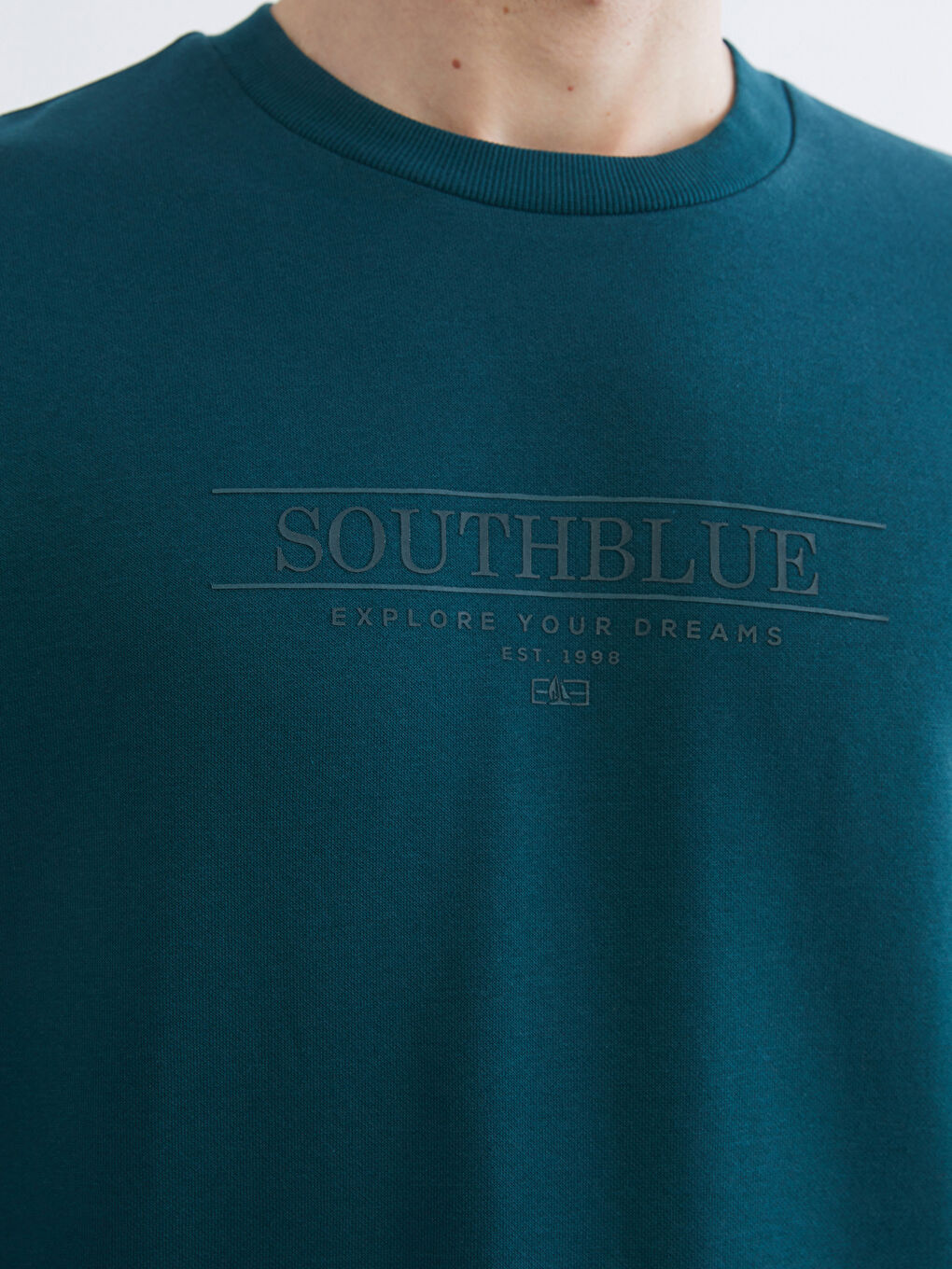 Свитшот Мужской Толстый С Принтом С Круглым Вырезом-2