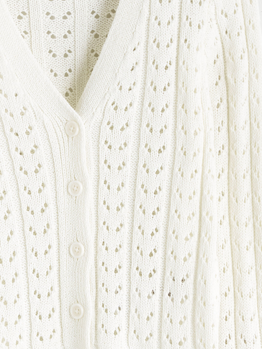 V Neck Hole-Knitted Girls' Knitwear Cardigan-2