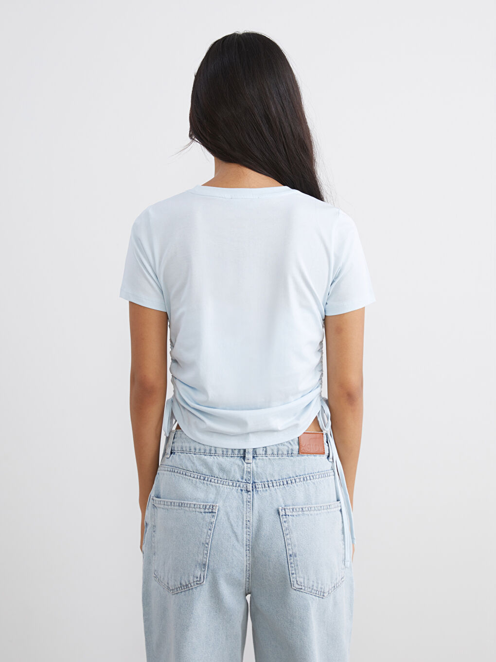 Mavi Bisiklet Yaka Büzgülü Kadın Tişört-3