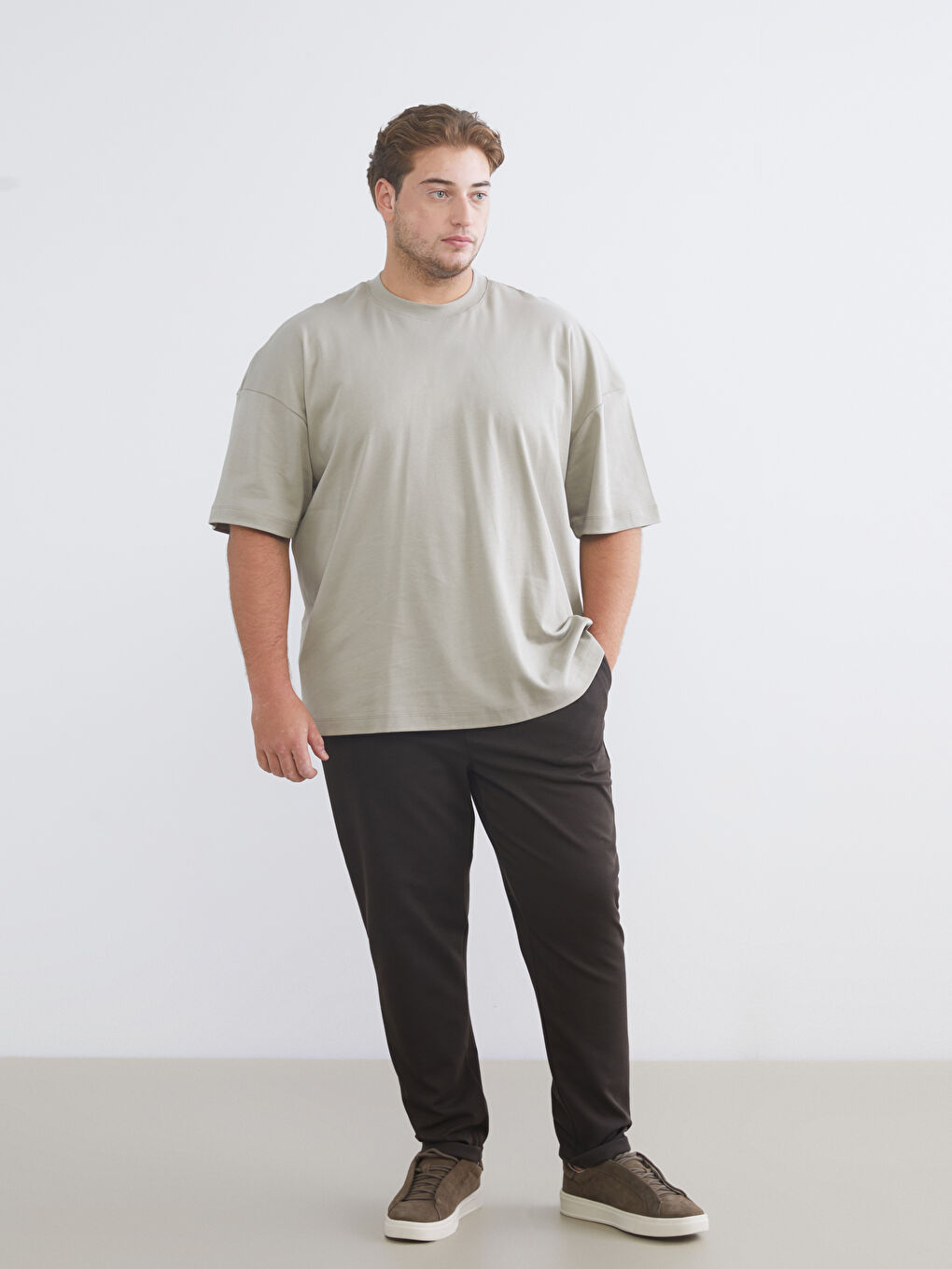 Plus Size Crew Neck Men's T-Shirt-1