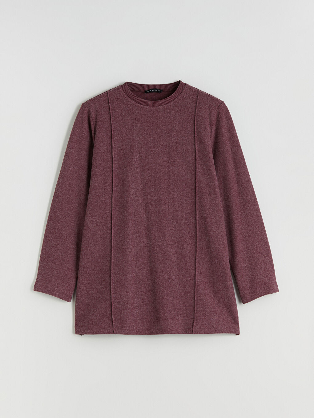 Bordo Bisiklet Yaka Kadın Sweatshirt Tunik-4