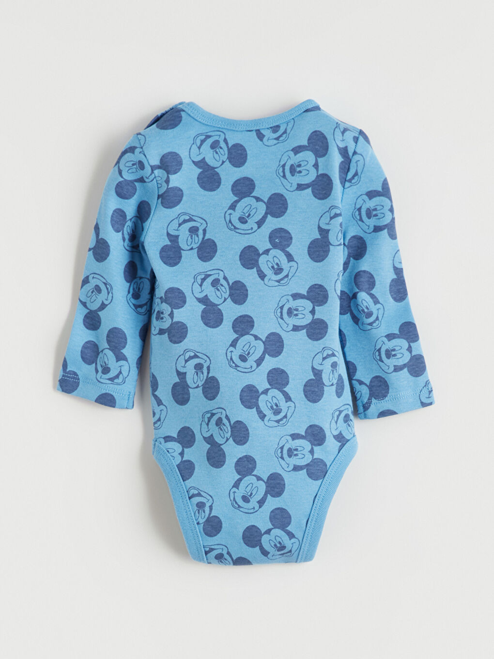 Crew Neck Mickey Mouse Printed Baby Boy Snap-On Bodysuit 2-Piece-4