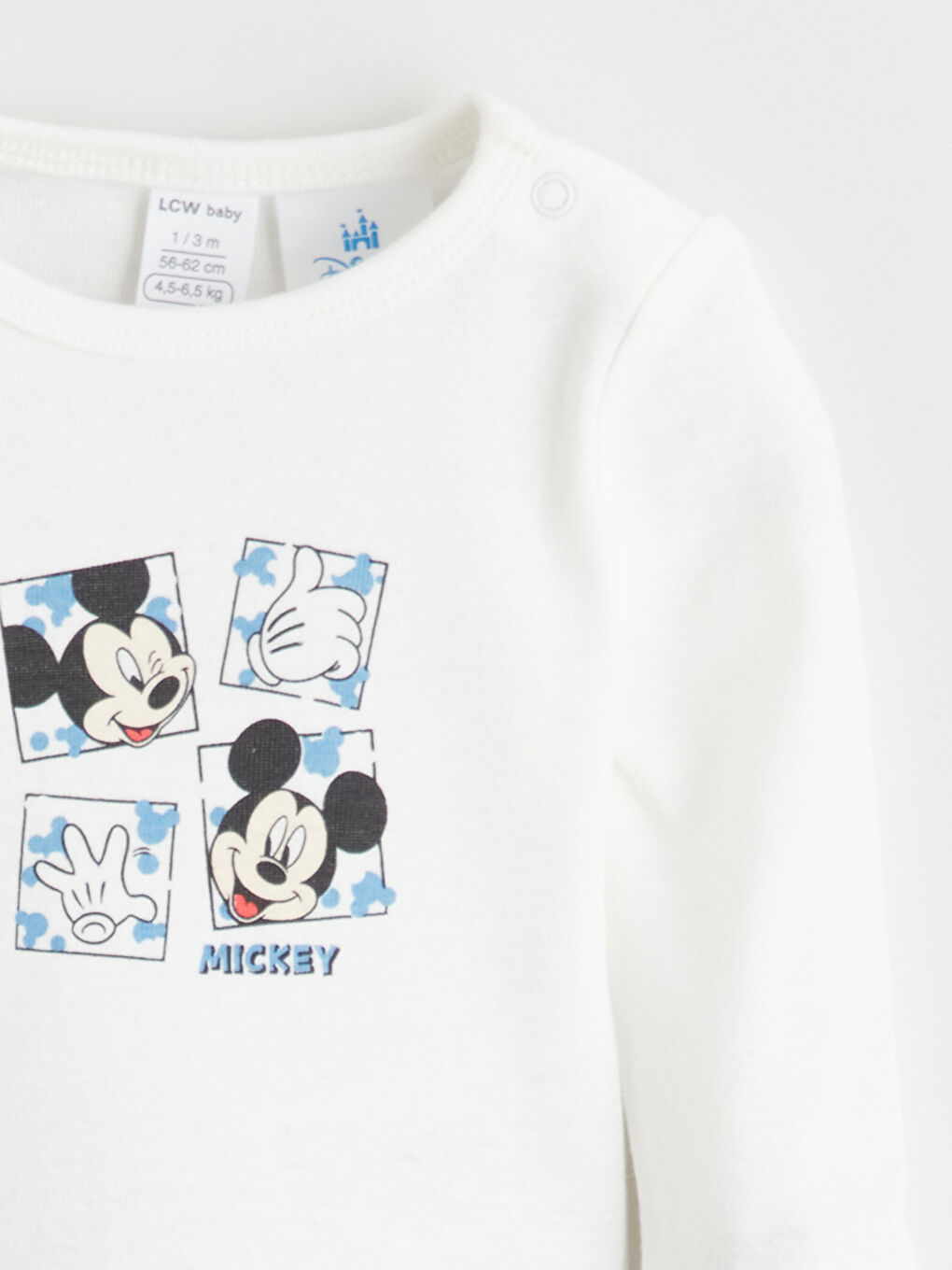 Crew Neck Mickey Mouse Printed Baby Boy Snap-On Bodysuit 2-Piece-6