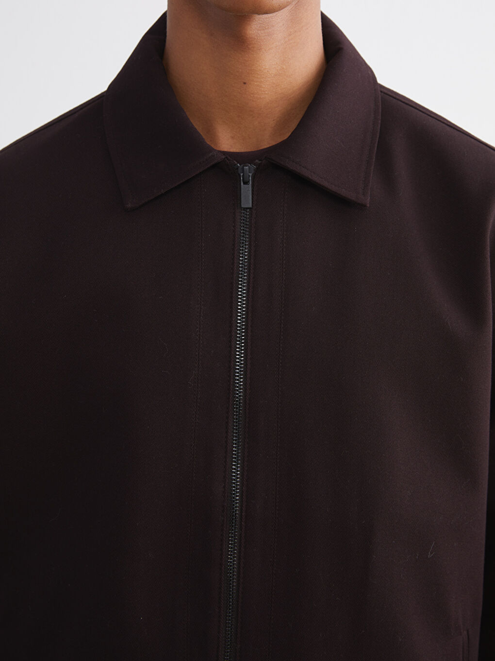 Mürdüm Standart Kalıp Gömlek Yaka Erkek Mont-2