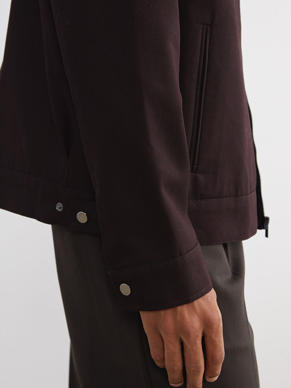 Mürdüm Standart Kalıp Gömlek Yaka Erkek Mont-3