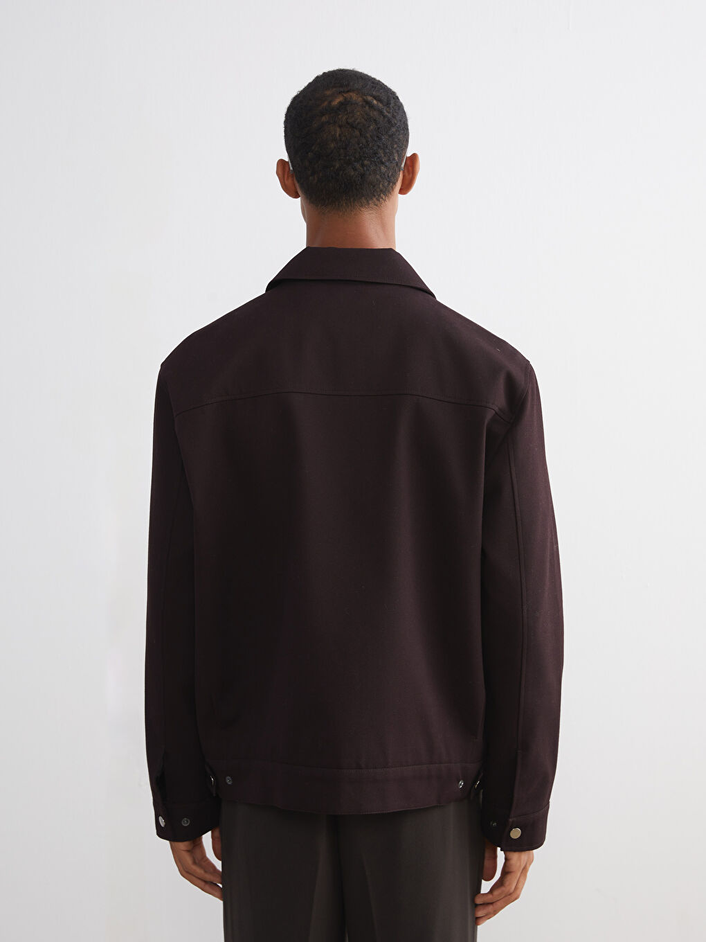 Mürdüm Standart Kalıp Gömlek Yaka Erkek Mont-5