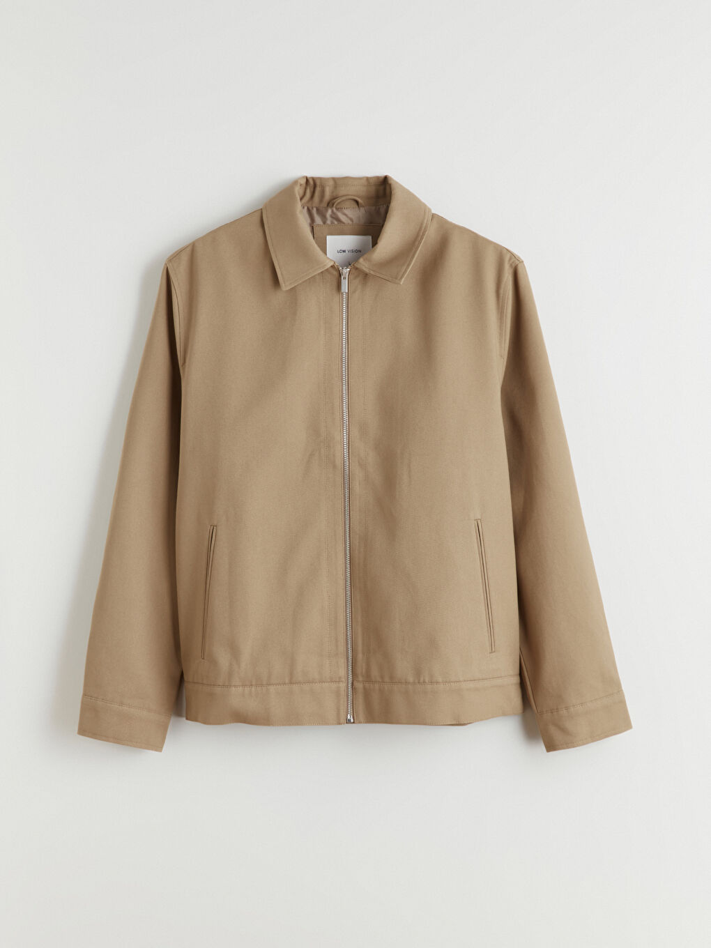 Bej Standart Kalıp Gömlek Yaka Erkek Mont-6