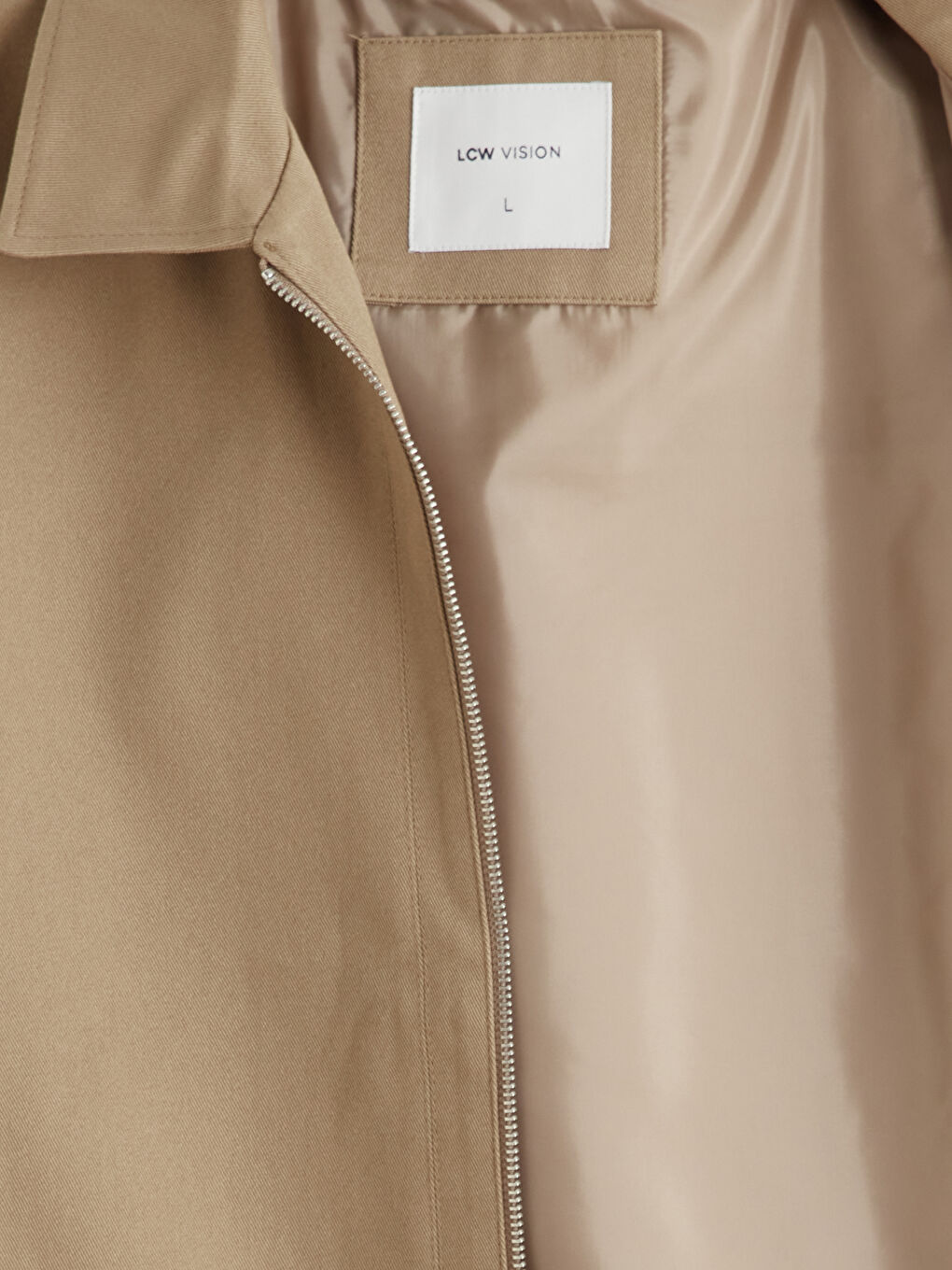 Bej Standart Kalıp Gömlek Yaka Erkek Mont-7