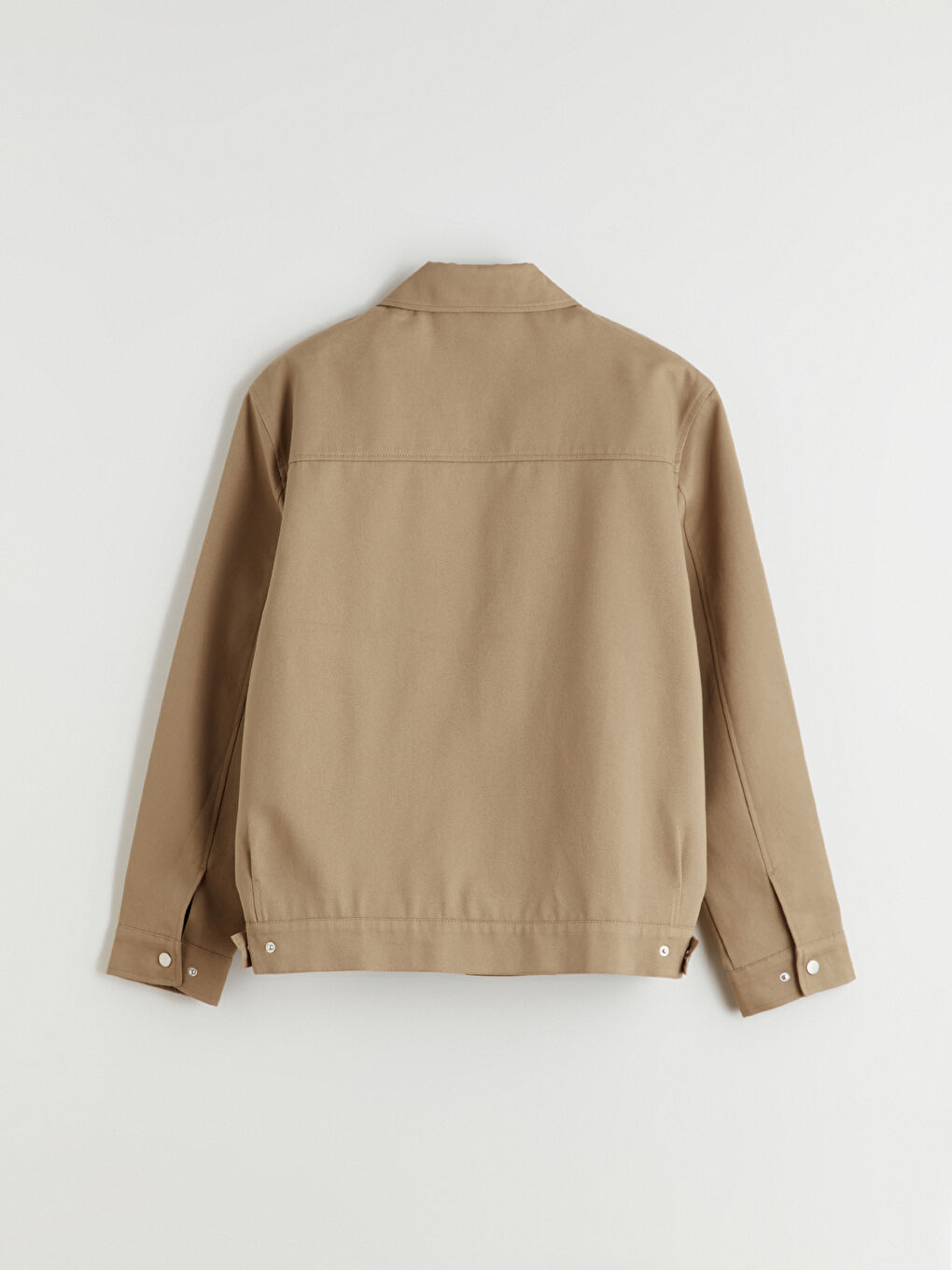 Bej Standart Kalıp Gömlek Yaka Erkek Mont-8