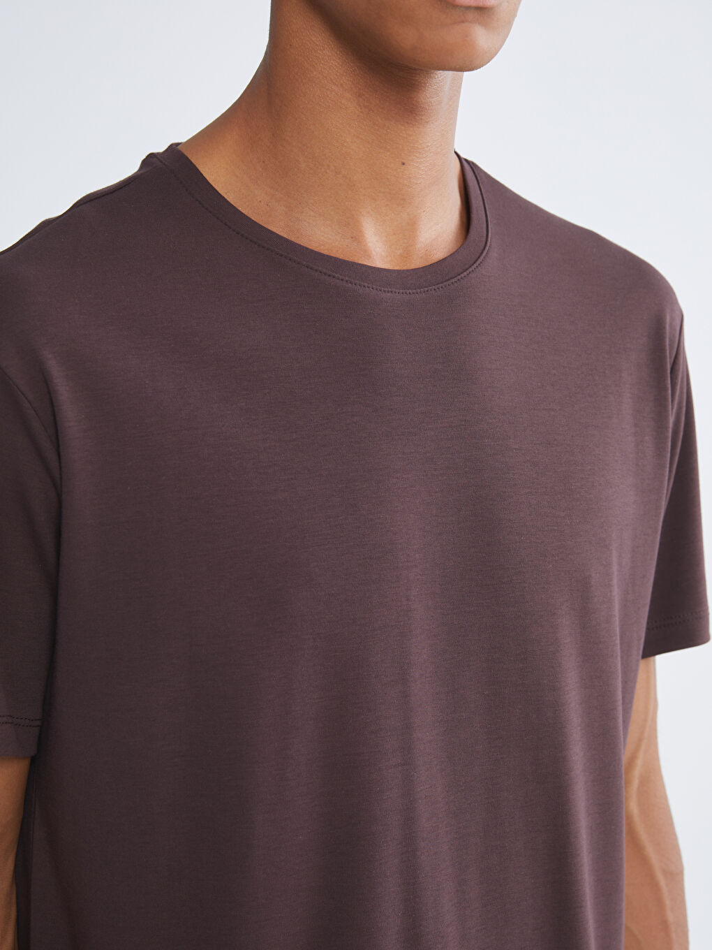 Mürdüm Bisiklet Yaka Erkek Tişört-2