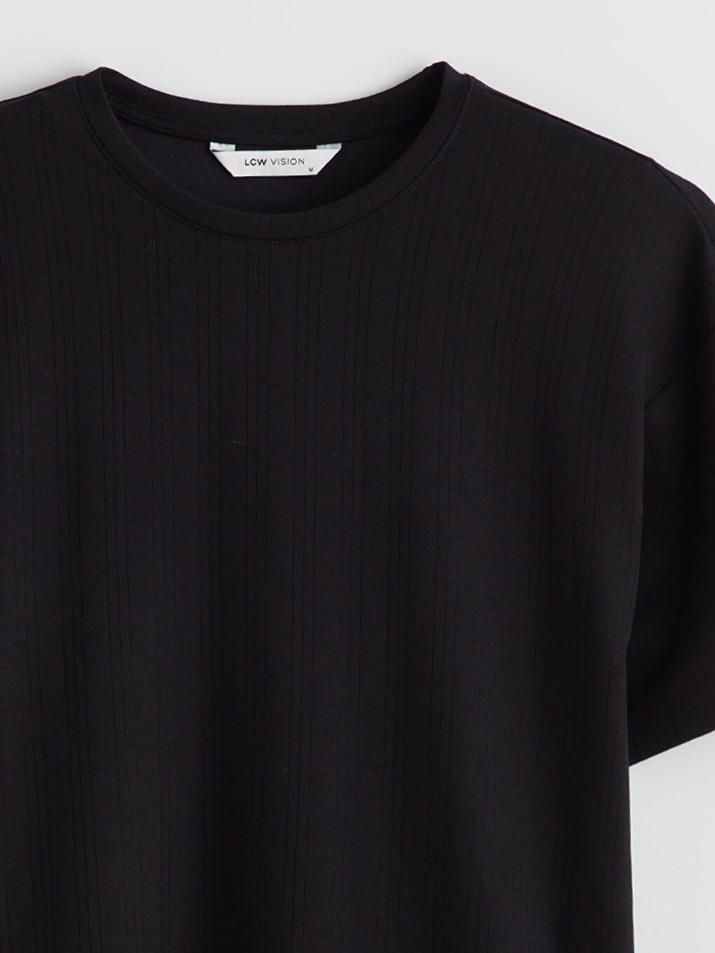 Siyah Bisiklet Yaka Erkek Tişört-5