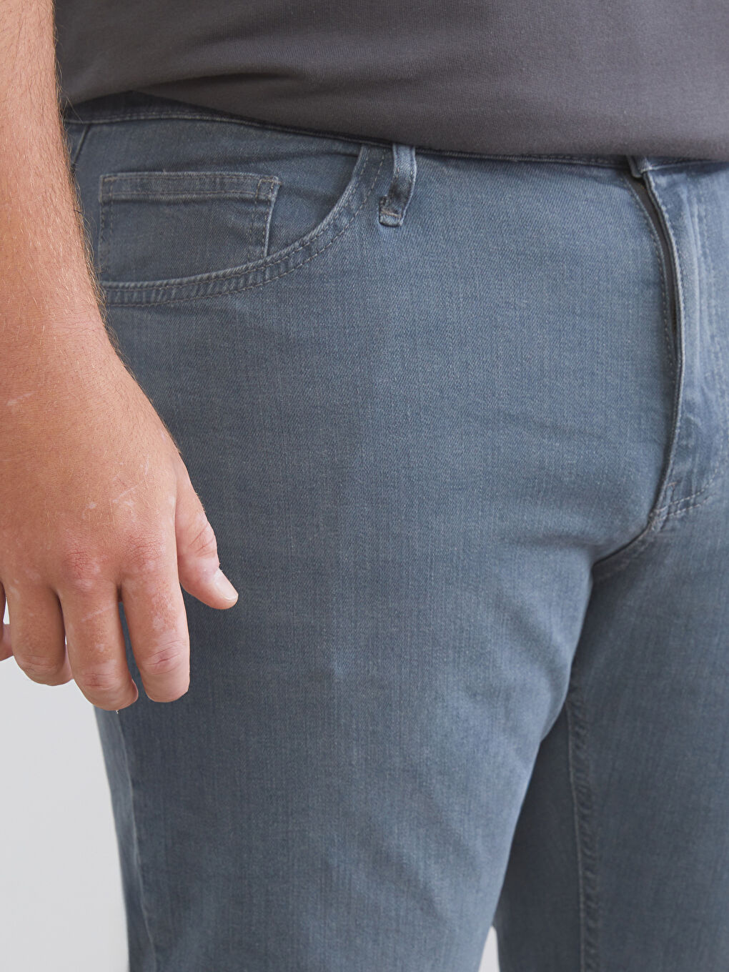 Мужчины Серый Джинсы-4