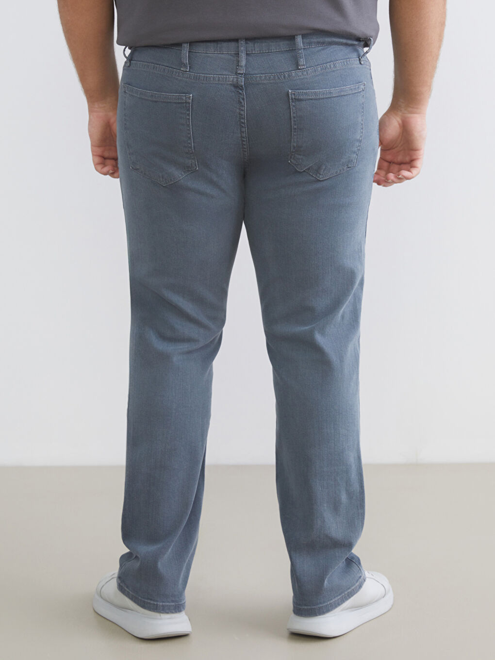 Мужчины Серый Джинсы-5