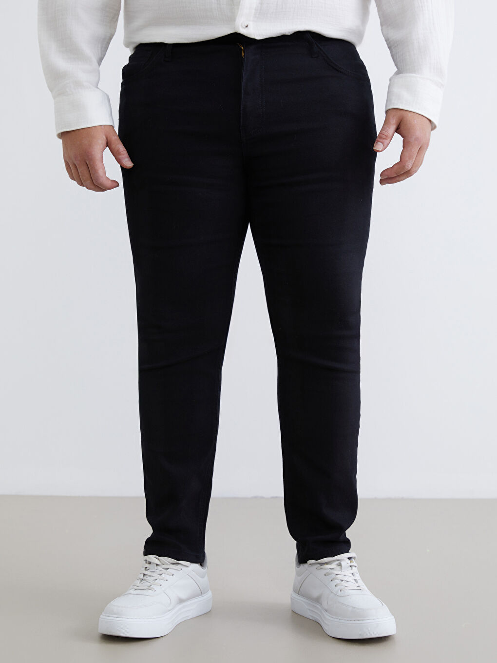 Siyah Büyük Beden Erkek Jean Pantolon-1