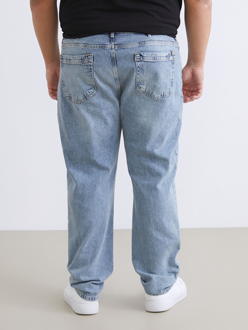 İndigo Büyük Beden 710 Loose Fit Erkek Jean Pantolon-7