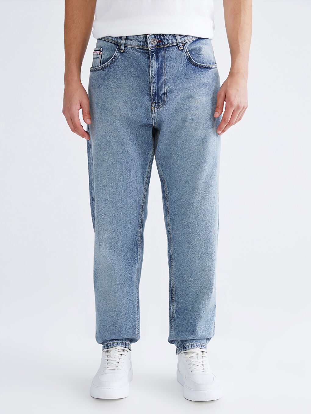 İndigo Büyük Beden 710 Loose Fit Erkek Jean Pantolon-2