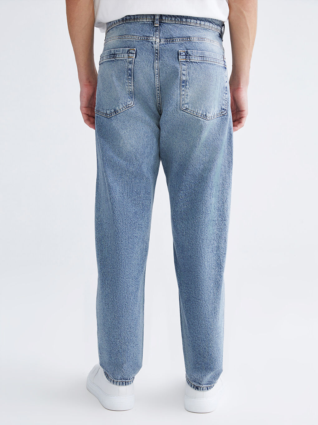 İndigo Büyük Beden 710 Loose Fit Erkek Jean Pantolon-4