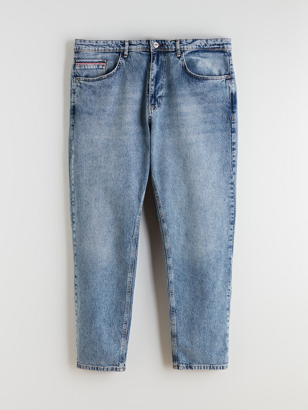 İndigo Büyük Beden 710 Loose Fit Erkek Jean Pantolon-8