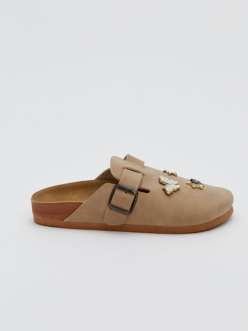 Bej Süet Görünümlü Kadın Terlik-1