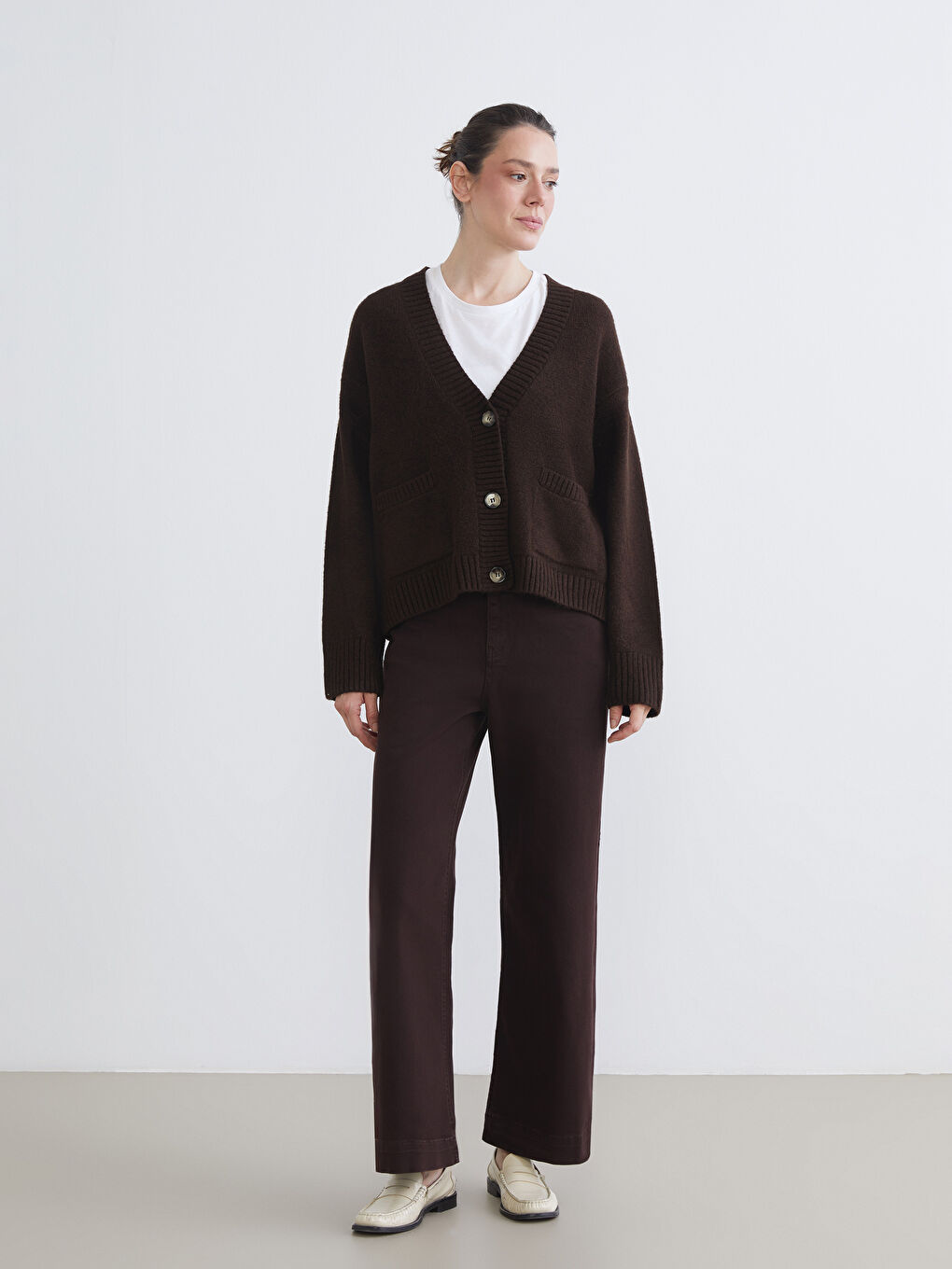 V Neck Oversize Women's Knitwear Cardigan-1