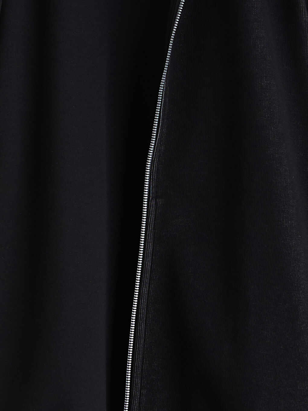 Siyah Standart Kalıp Polo Yaka Erkek Fermuarlı Sweatshirt-5